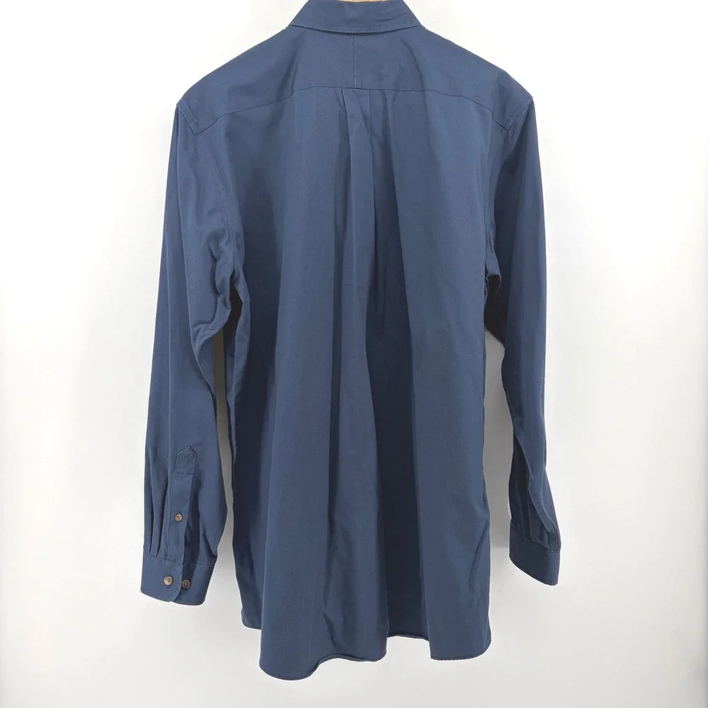 LLBean Mens‎ Wrinkle Resistant Long Sleeve Button Down Shirt L Tall Blue